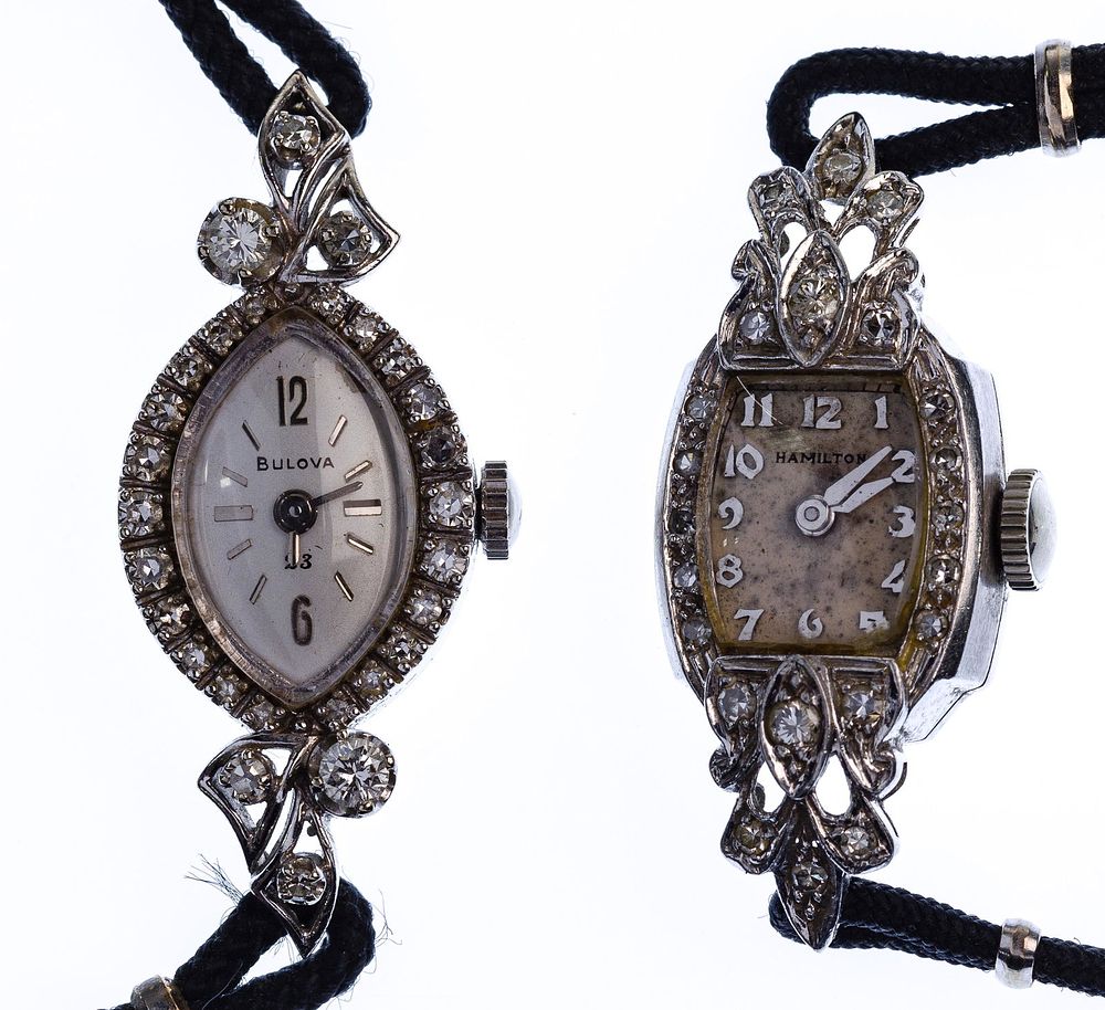 Lot 575: Platinum / White Gold Case Wristwatches