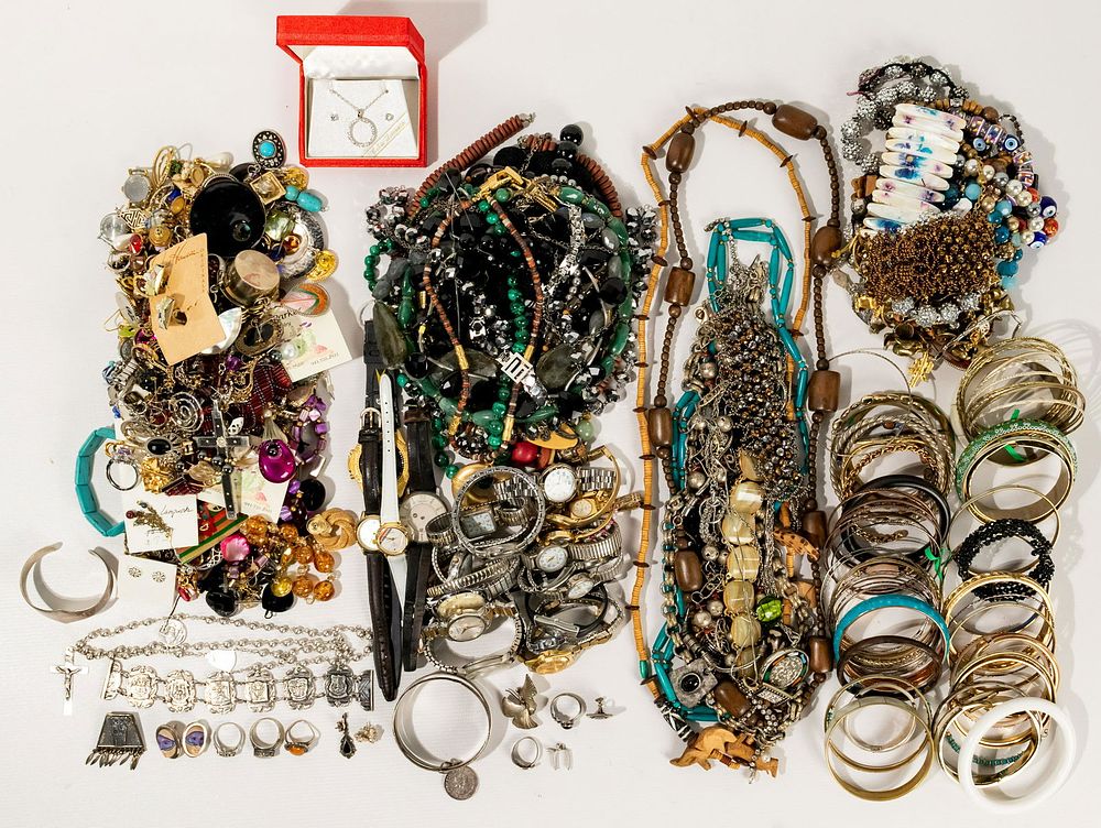 Lot 628: Silver and Costume Jewelry Assortment
