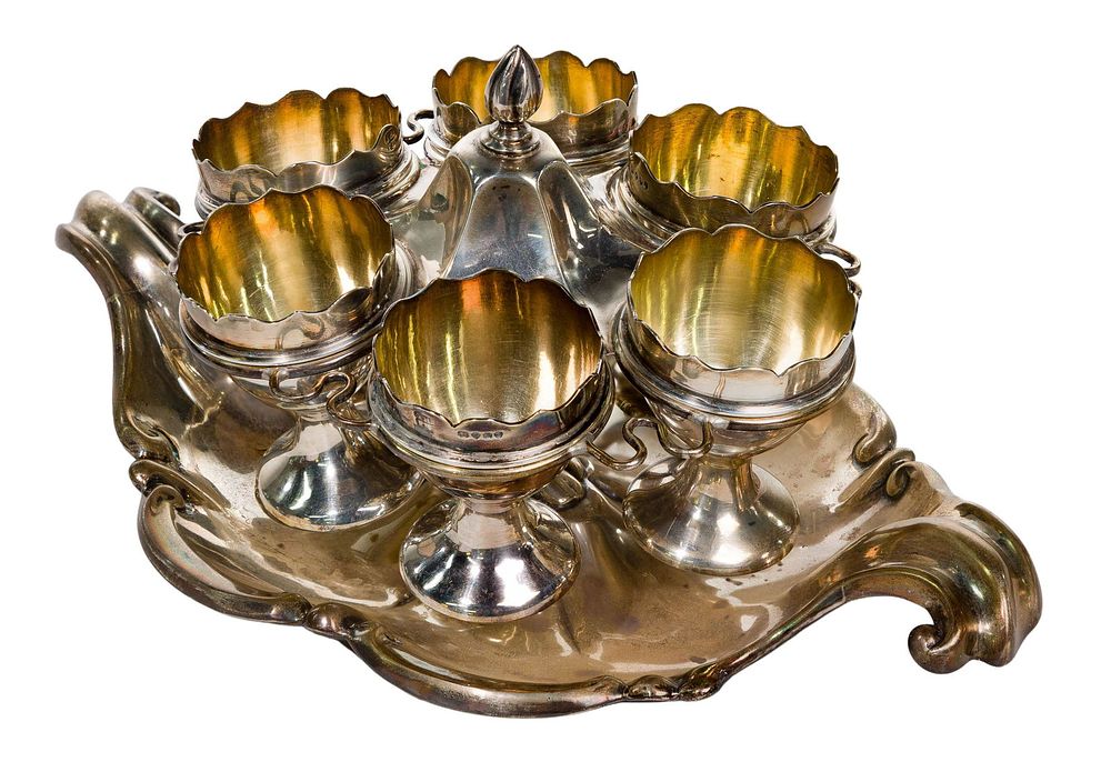 Lot 646: English Sterling Silver Egg Server