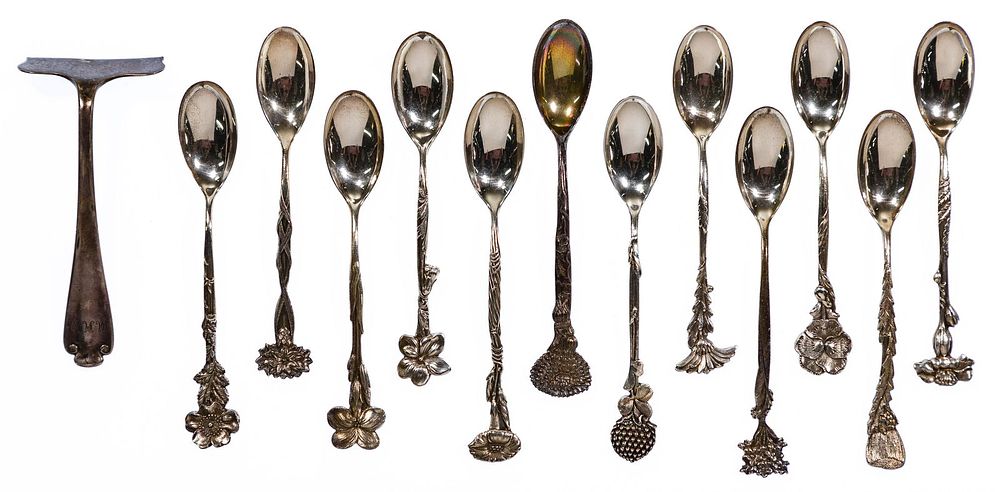 Lot 659: Tiffany & Co. 'Floral' Sterling Silver Demitasse Spoon