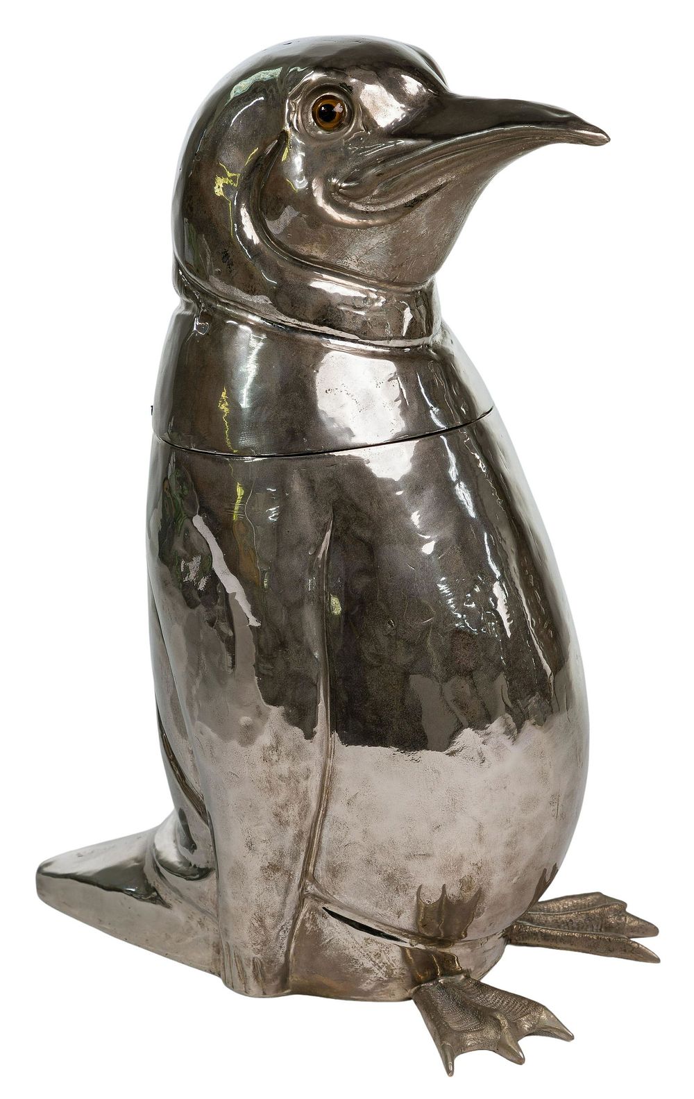 Lot 673: Franco Lapini Silverplate Penguin Wine Cooler