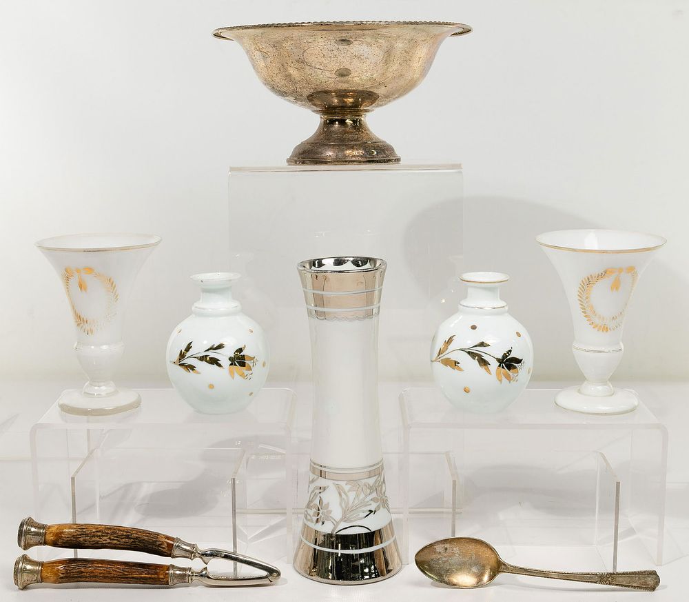 Lot 676: Silver and Gilt Vase Assortment