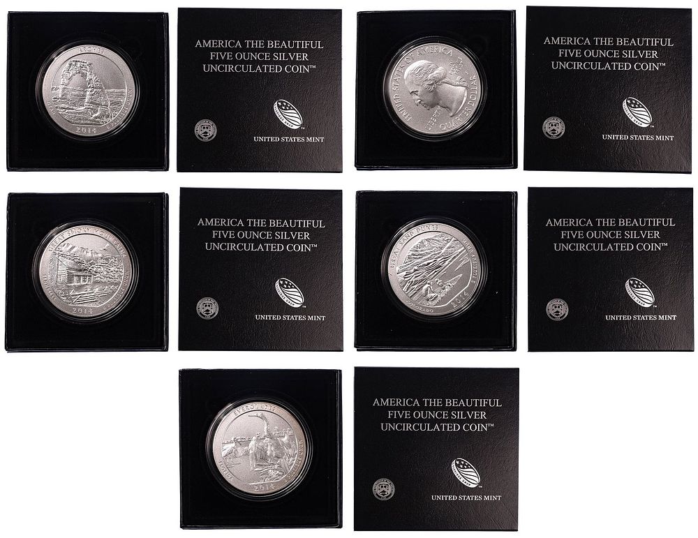 Lot 678: America the Beautiful 5ozt. Coin Assortment