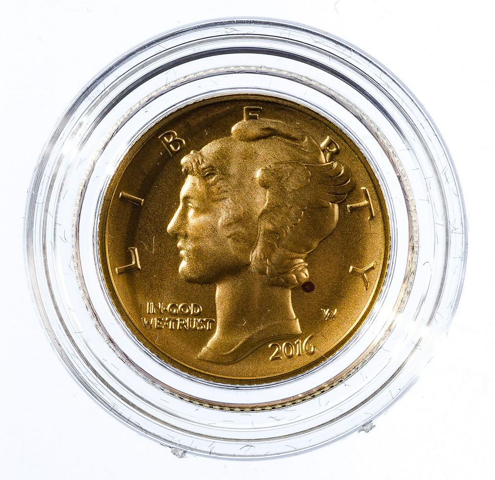 Lot 680: US Mint Mercury 10c Centennial Gold Coin