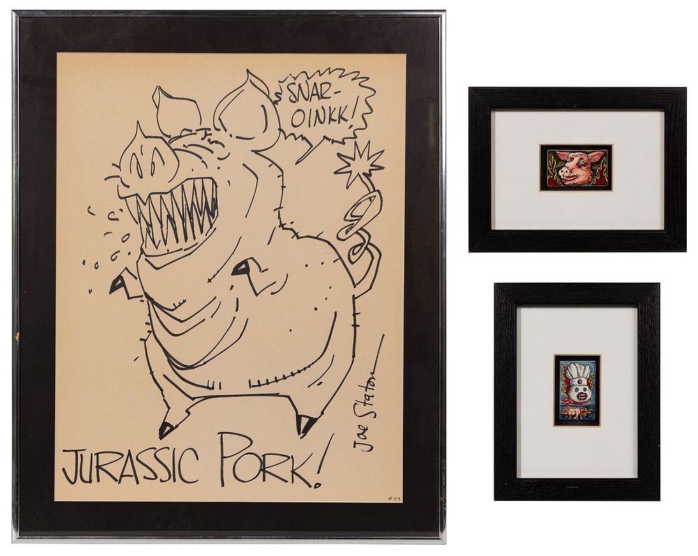 Lot 162: Joe Staton (American, b.1948) 'Jurassic Pork' Ink on