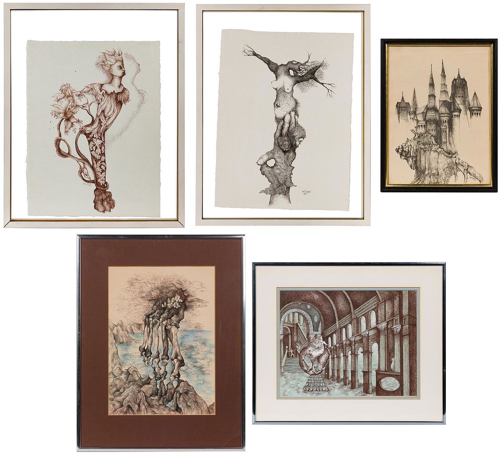 Lot 180: Sally Spector (American, 20th century) Ink on Paper
