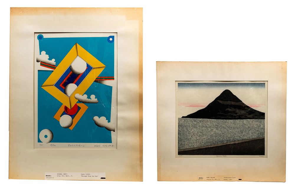 Lot 201: Japanese Kenji Kusaka and William Paden Woodblock