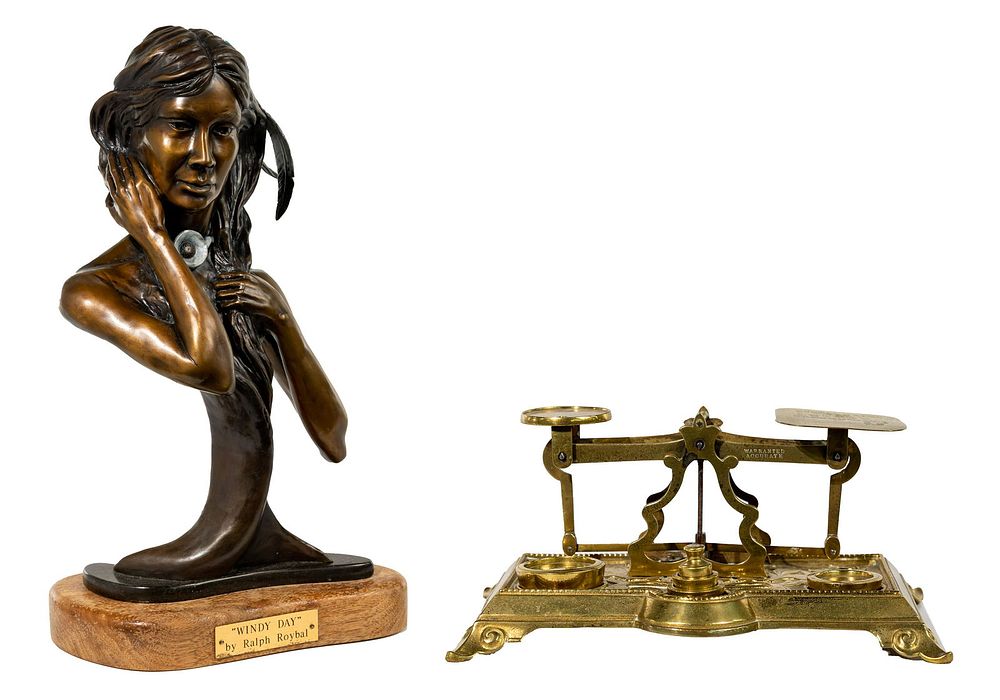 Lot 239: Ralph Roybal (American, b.1955) 'Windy Day' Bronze