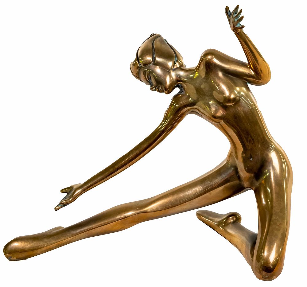 Lot 246: Tom Bennett (American, 1939-2016) Brass Nude Sculpture