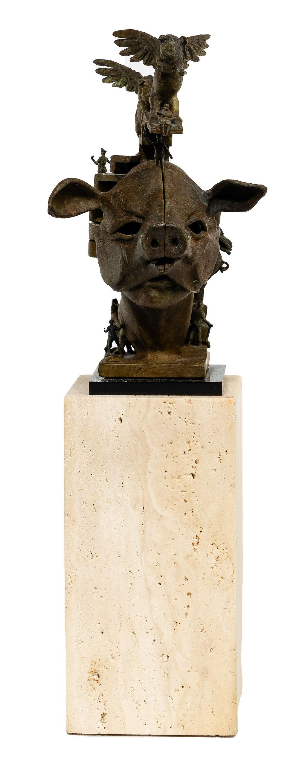 Lot 251: Theodore Gall (American, b.1941) 'Flying Pigs' Bronze