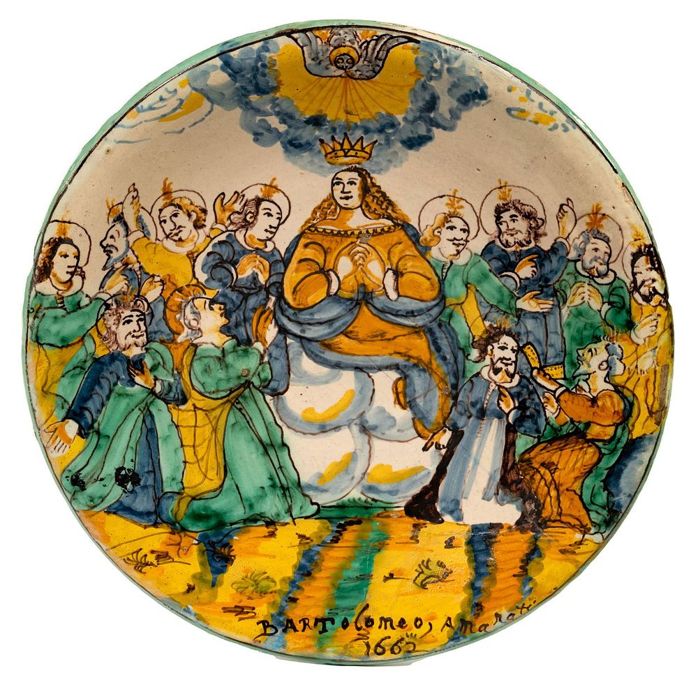 Lot 279: Italian Bartolomeo Amarati Majolica Montelupo Charger