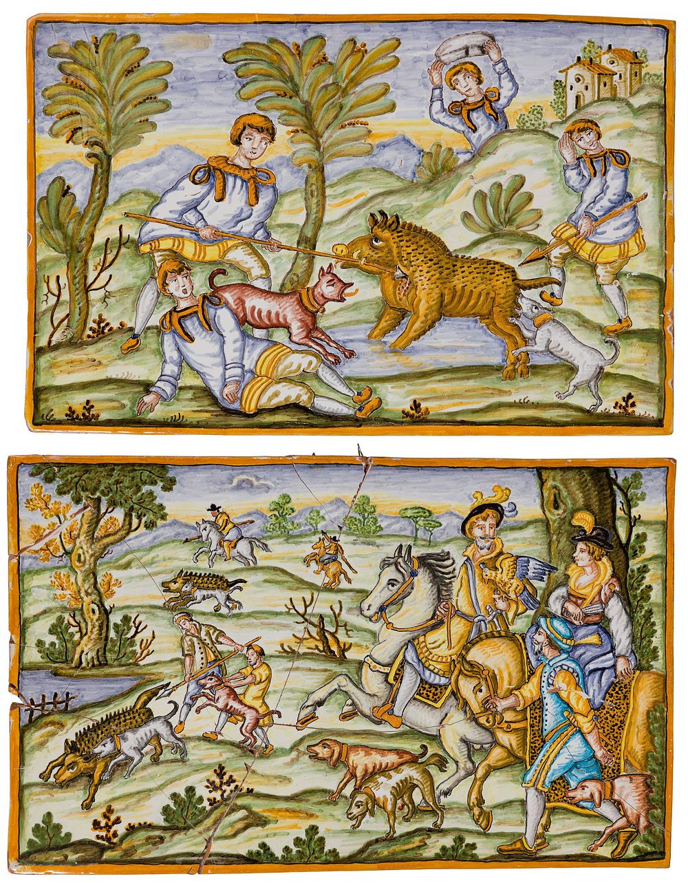Lot 280: Italian Castelli Majolica Plaques