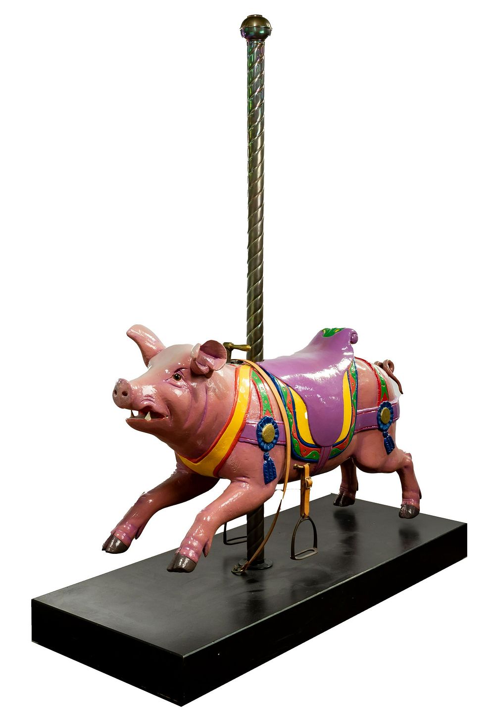 Lot 335: Carved Wood Carousel Pig