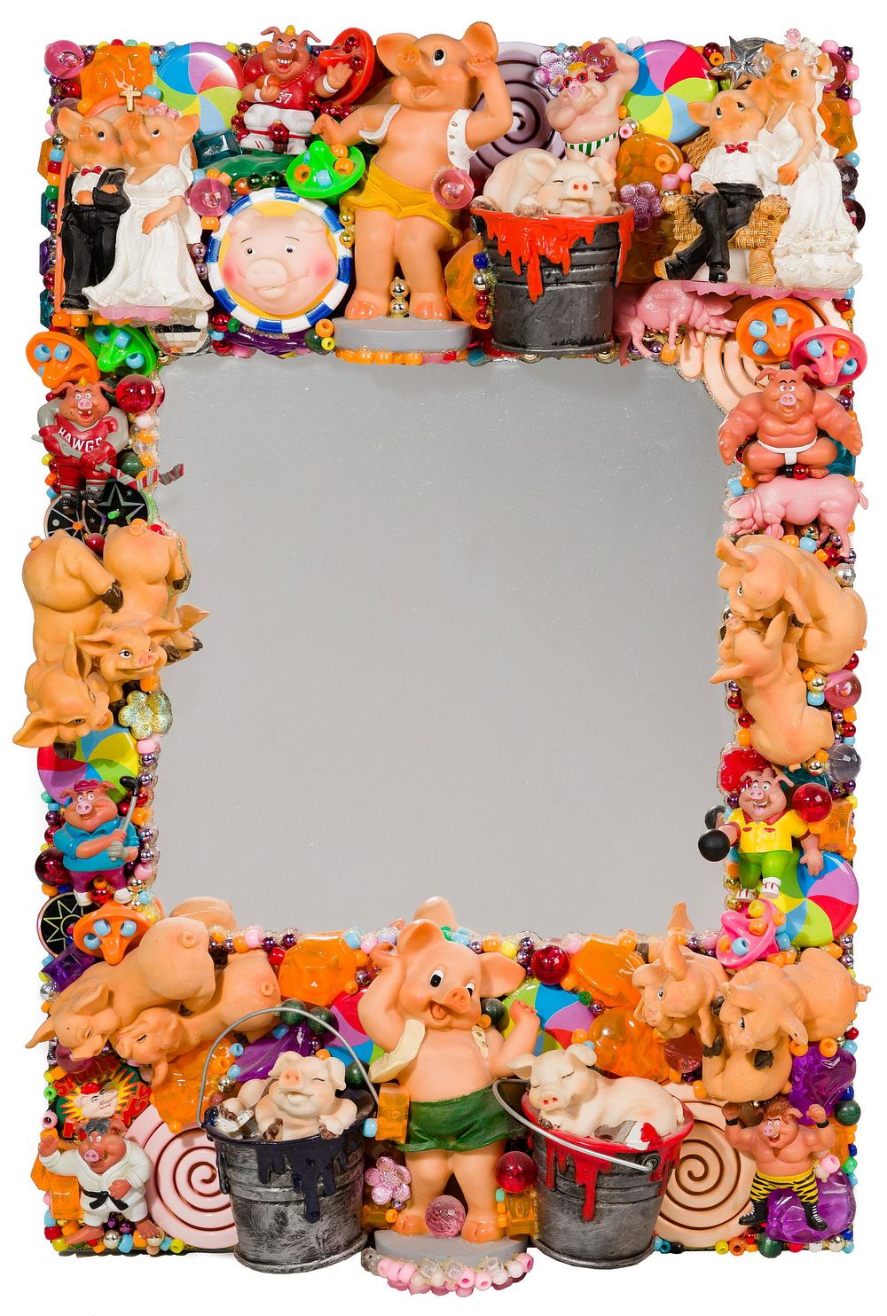 Lot 360: Pig Framed Mirror
