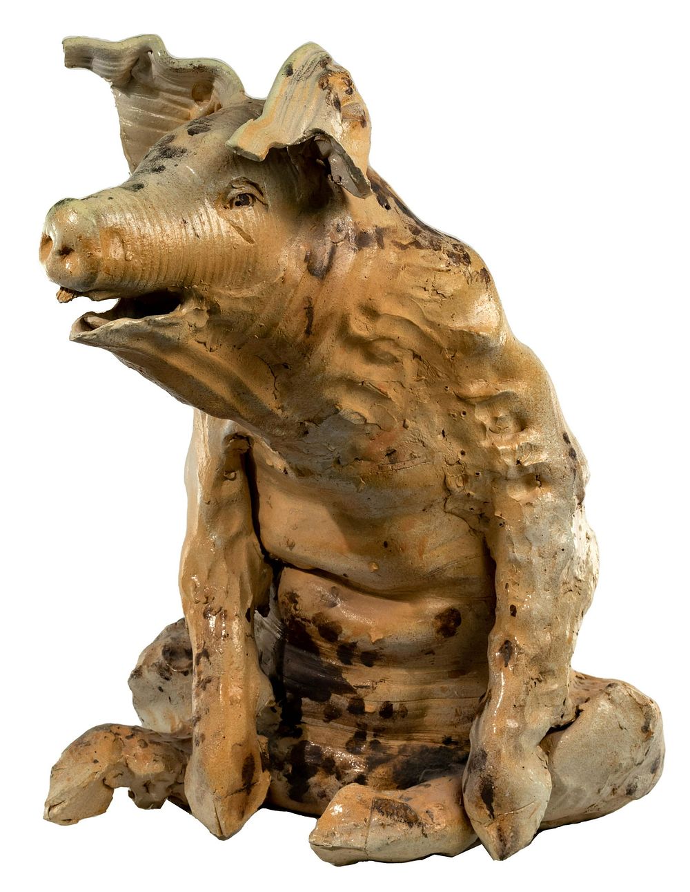 Lot 372: Unknown Artist Ceramic Pig Sculpture