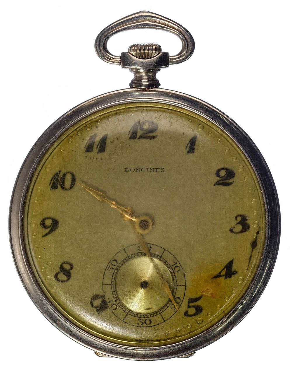 Lot 487: Longines 18k White Gold Open Face Pocket Watch