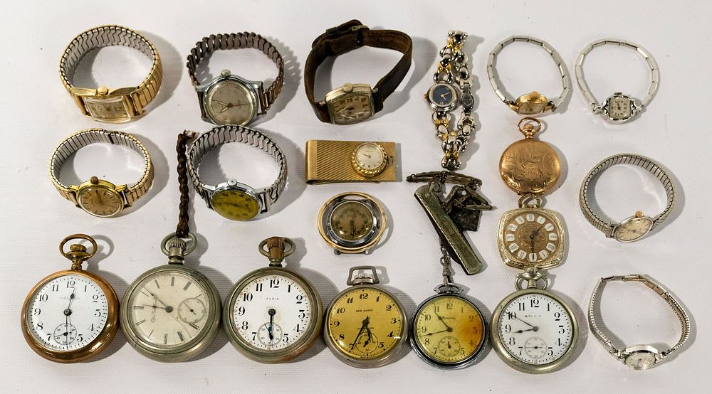 Lot 504: Pocket Watch and Wristwatch Assortment
