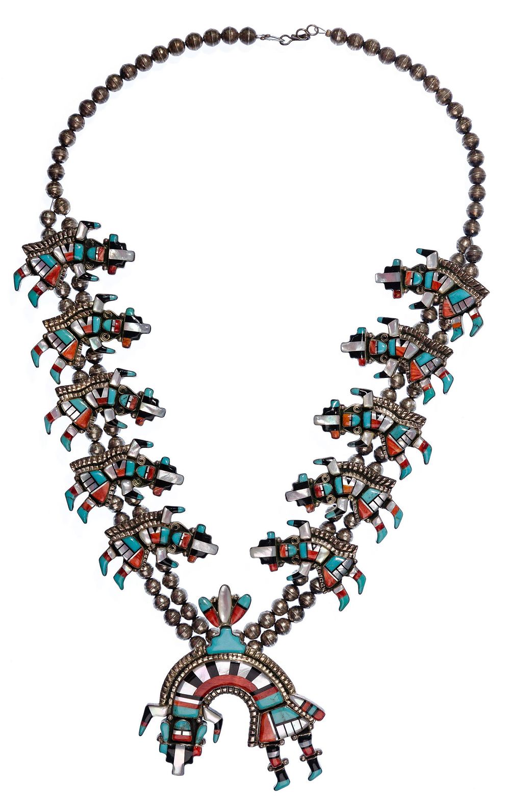 Lot 523: Benson Yazzie Sterling Silver Kokopella Necklace