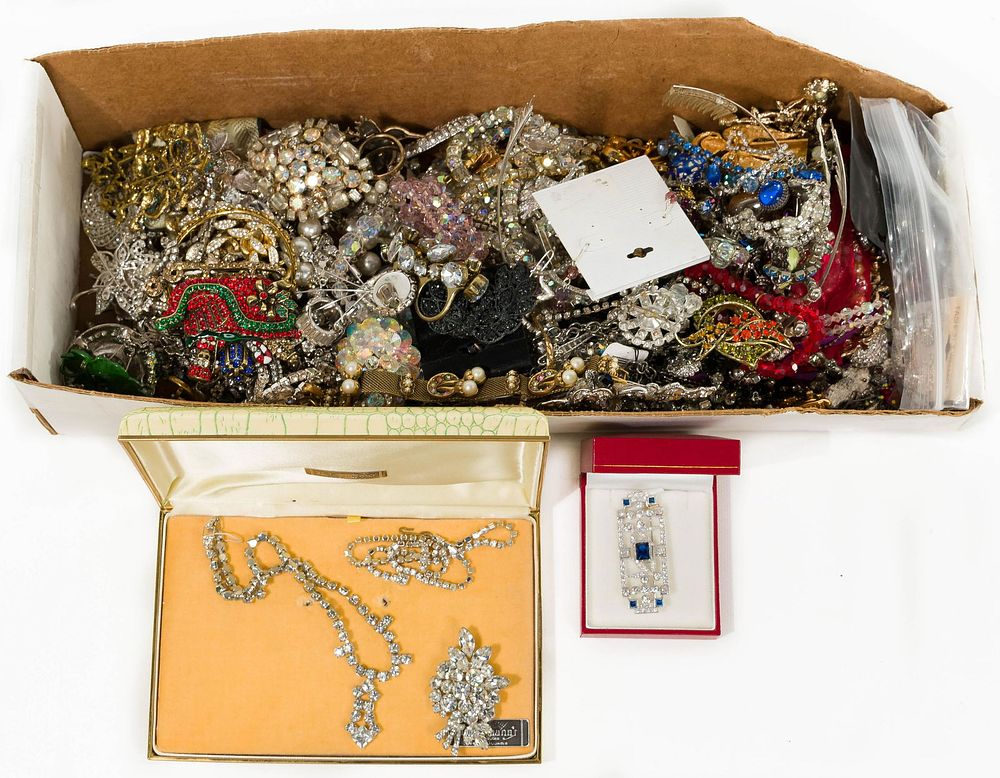 Lot 546: Rhinestone Costume Jewelry Assortment
