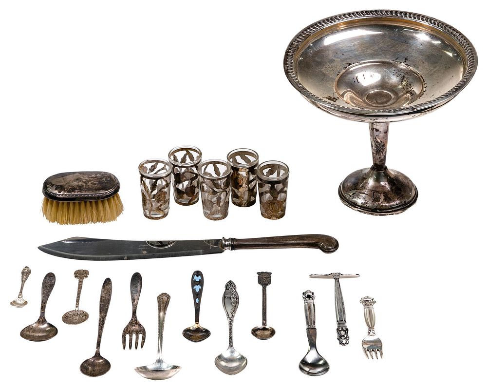 Lot 568: Sterling Silver Hollowware and Flatware Assortment