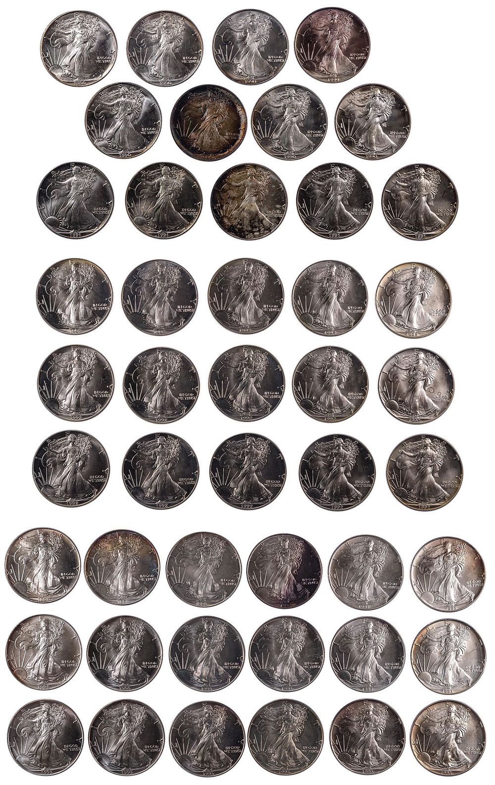 Lot 572: Silver Eagle $1 Assortment