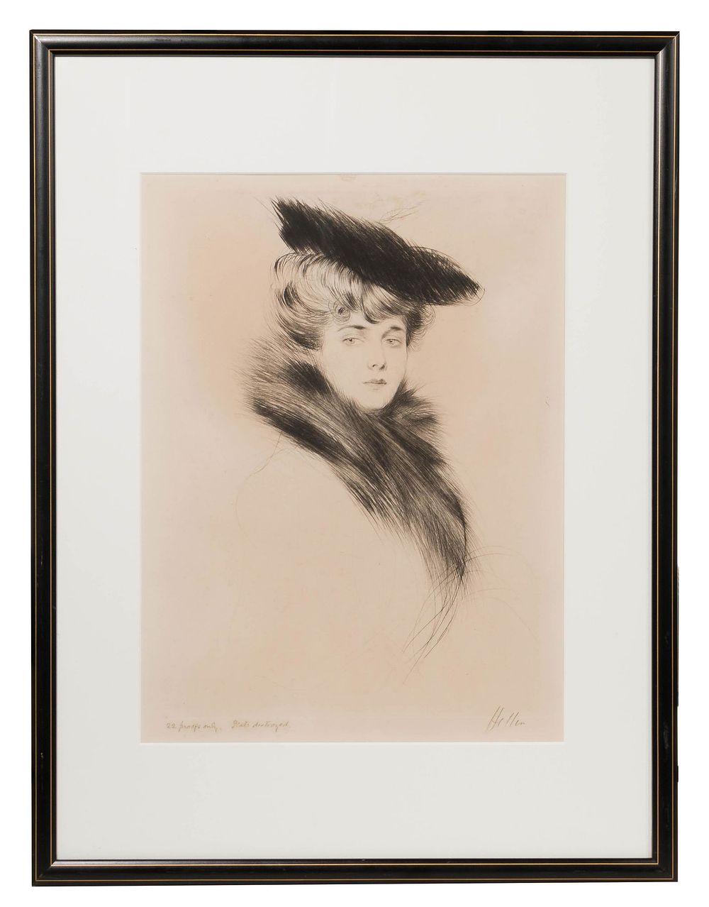 Lot 164: Paul Cesar Helleu (French, 1859-1927) 'Madame Cheruit'