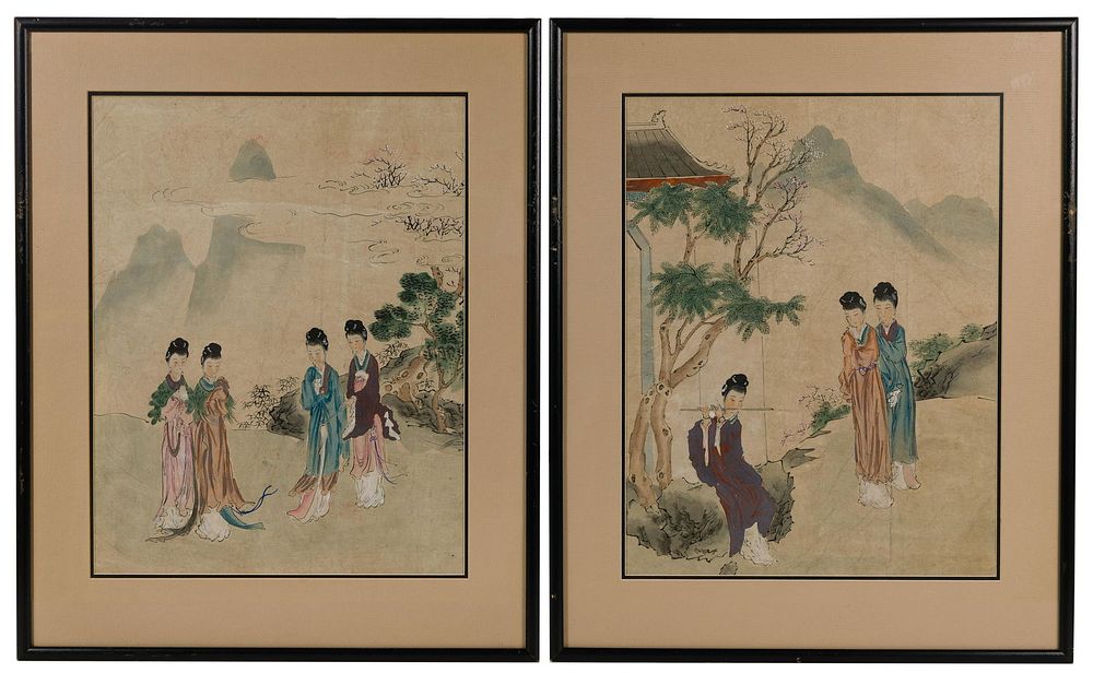 Lot 181: Asian Gouaches on Paper