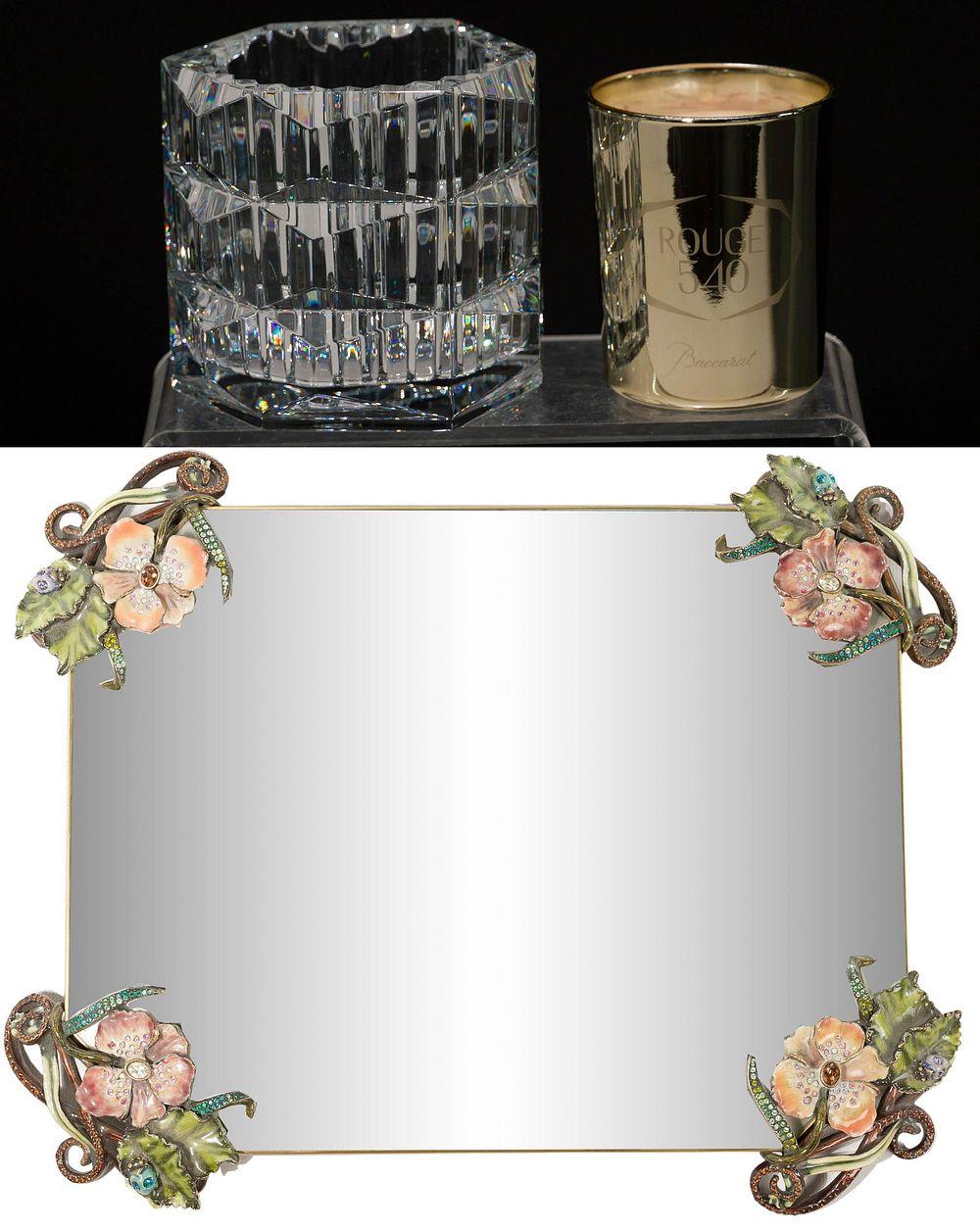 Lot 185: Baccarat and Jay Strongwater Decorative Items