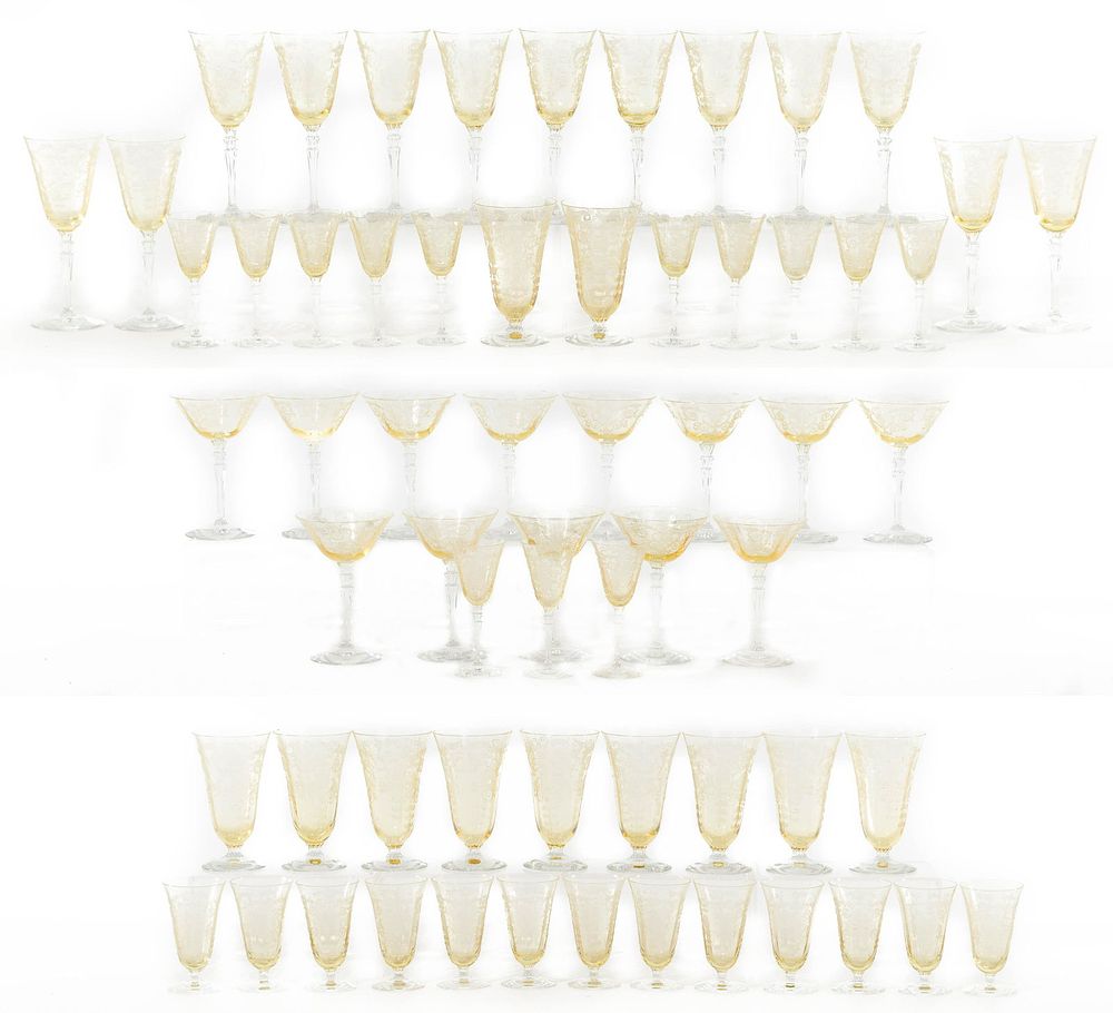 Lot 186: Fostoria 'Versailles Topaz' Stemware Assortment