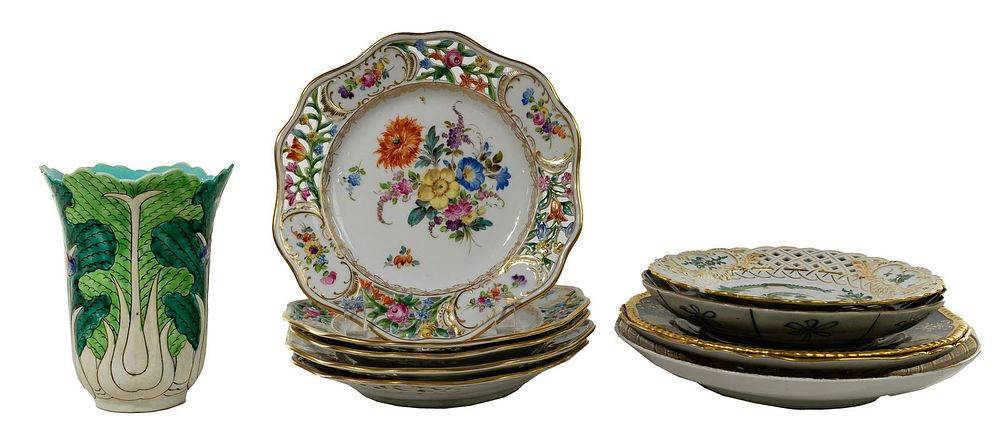 Lot 201: Porcelain Plate and Vase Assortment