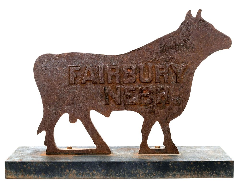 Lot 203: Fairbury Nebraska Cast Iron Bull Windmill Weight