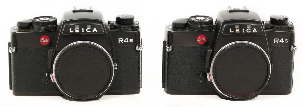 Lot 229: Leica R4S SLR 35mm Black Body Cameras with Boxes