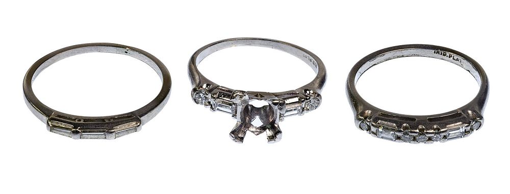 Lot 252: Platinum and Diamond Ring and Setting Assortment