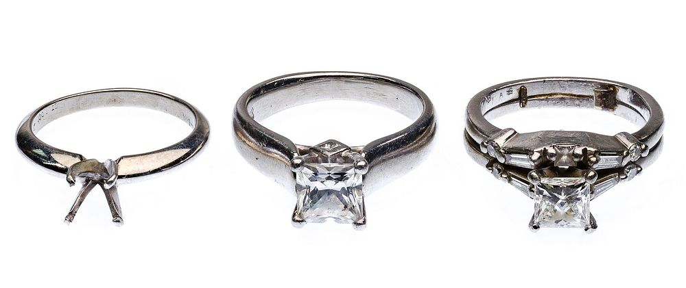 Lot 255: Platinum Ring and Setting Assortment