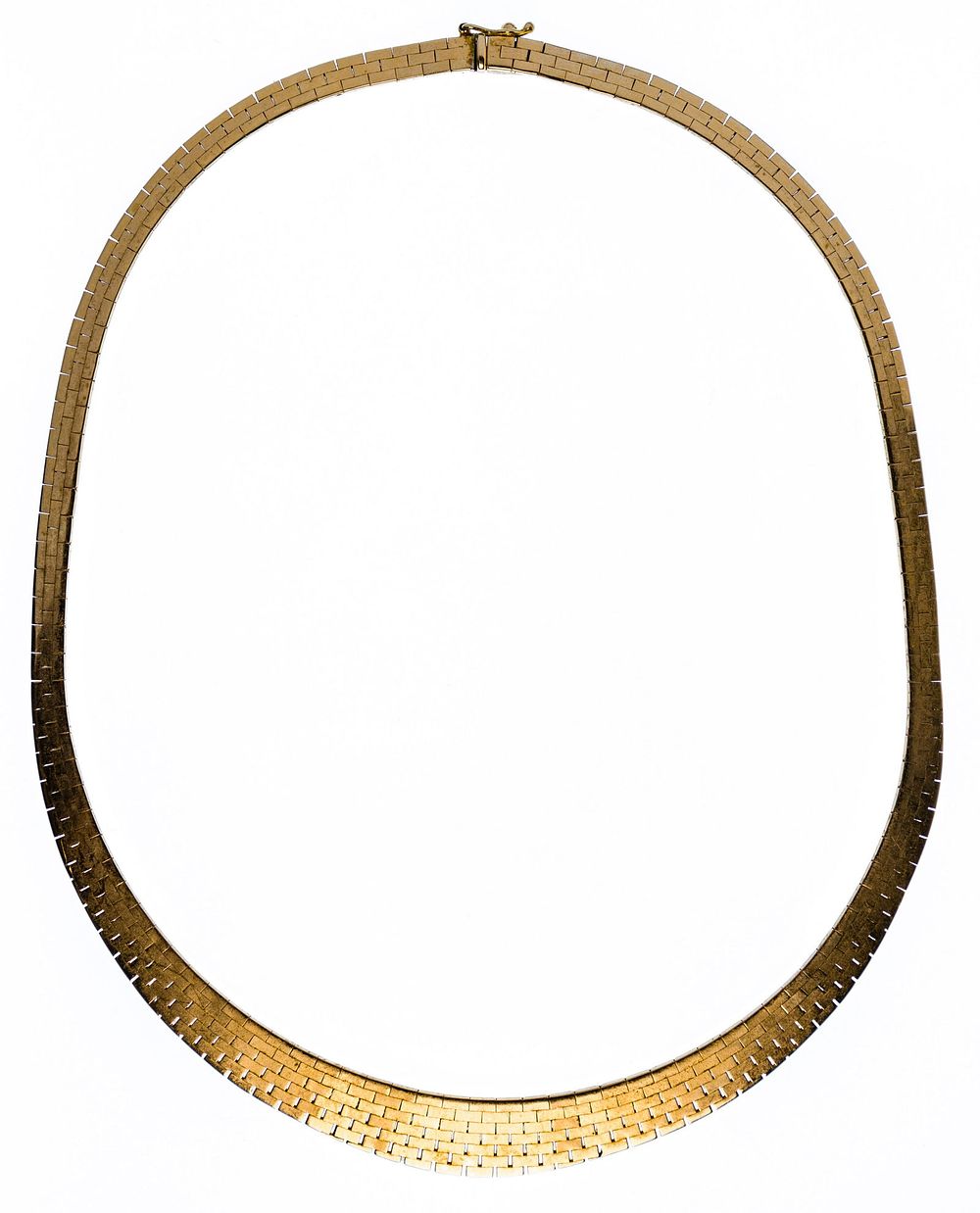 Lot 267: 14k Yellow Gold Brushed Choker Necklace