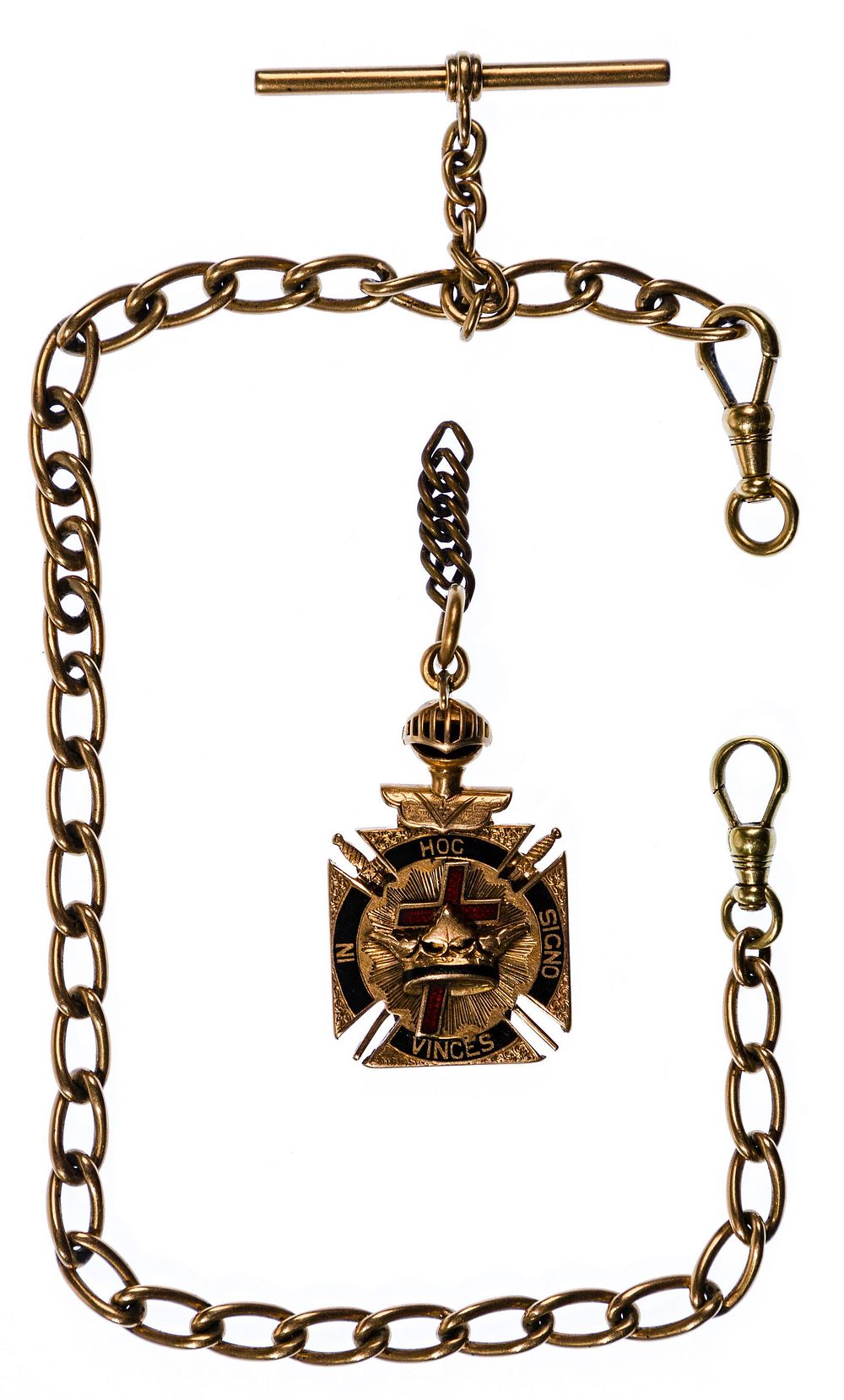 Lot 276: 14k Yellow Gold Watch Chain and Fob