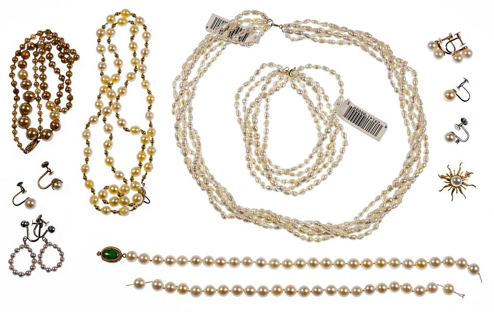 Lot 281: 14k and 10k Pearl Jewelry Assortment