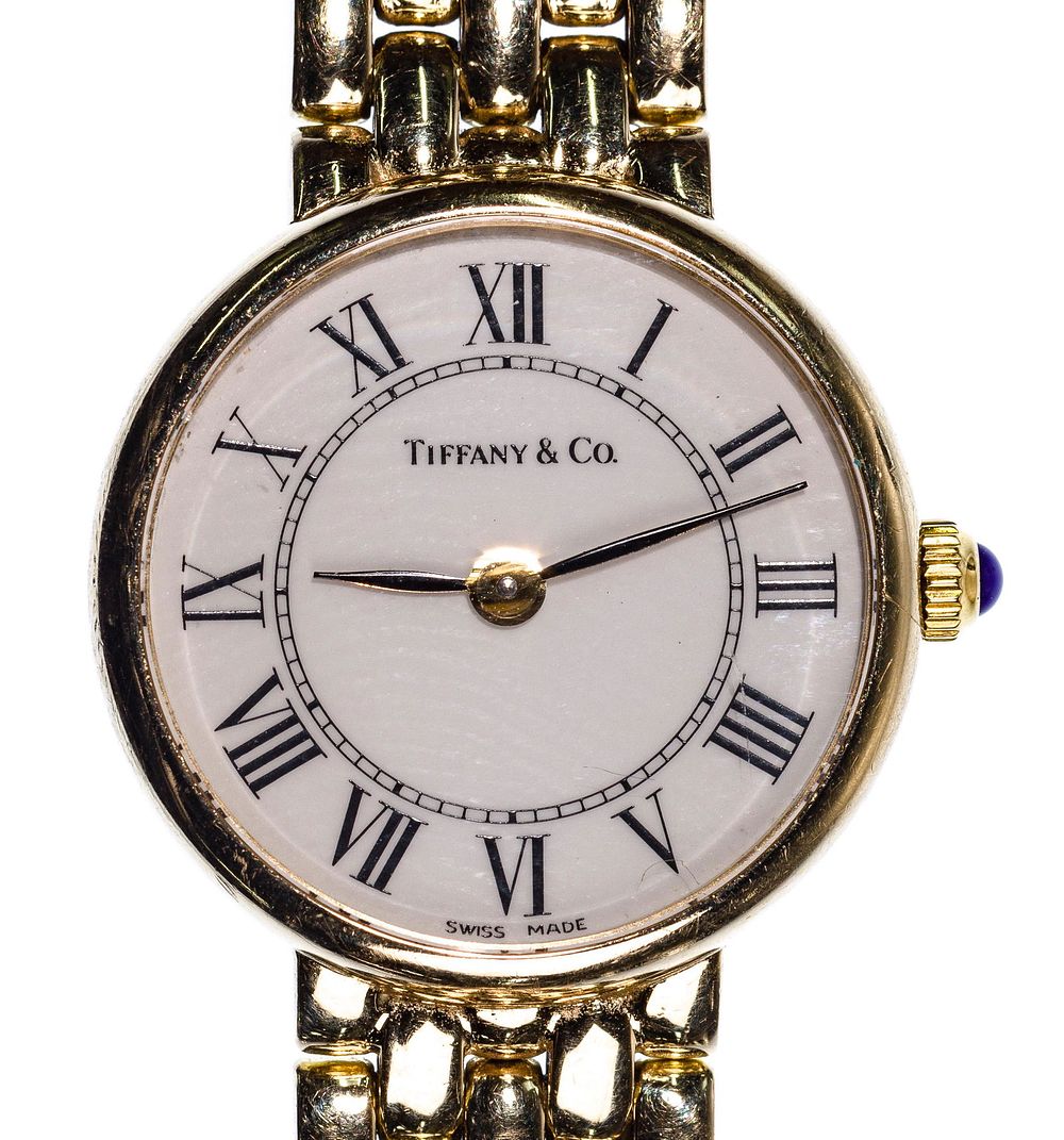 Lot 309: Tiffany & Co 14k Yellow Gold Case and Band Wristwatch