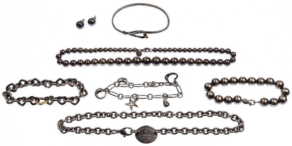 Lot 343: Tiffany & Co Sterling Silver Jewelry Assortment