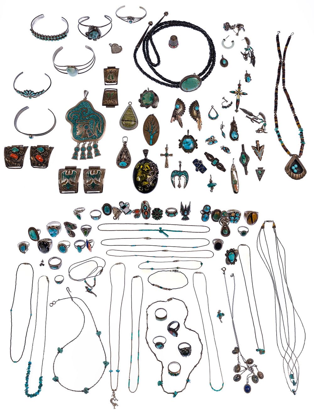 Lot 353: Sterling Silver, Stone and Gemstone Jewelry Assortment
