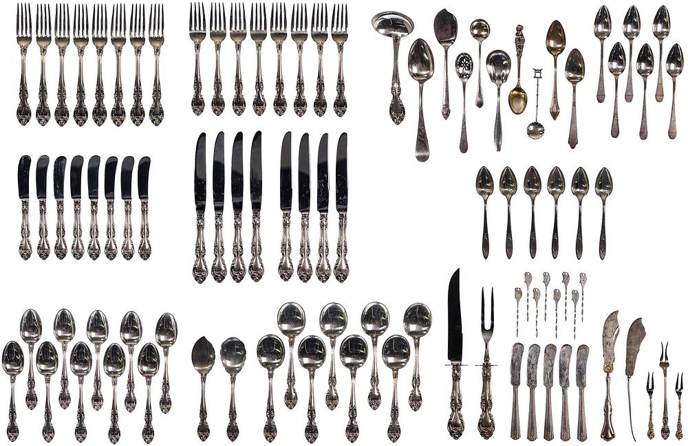 Lot 366: Gorham Sterling Silver 'Melrose' Flatware Assortment