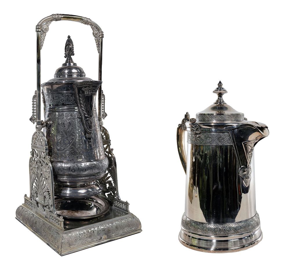Lot 373: Victorian Silverplate Beverage Servers