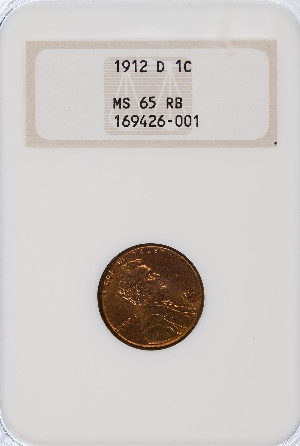 Lot 381: 1912-D 1c MS-65 RB NGC