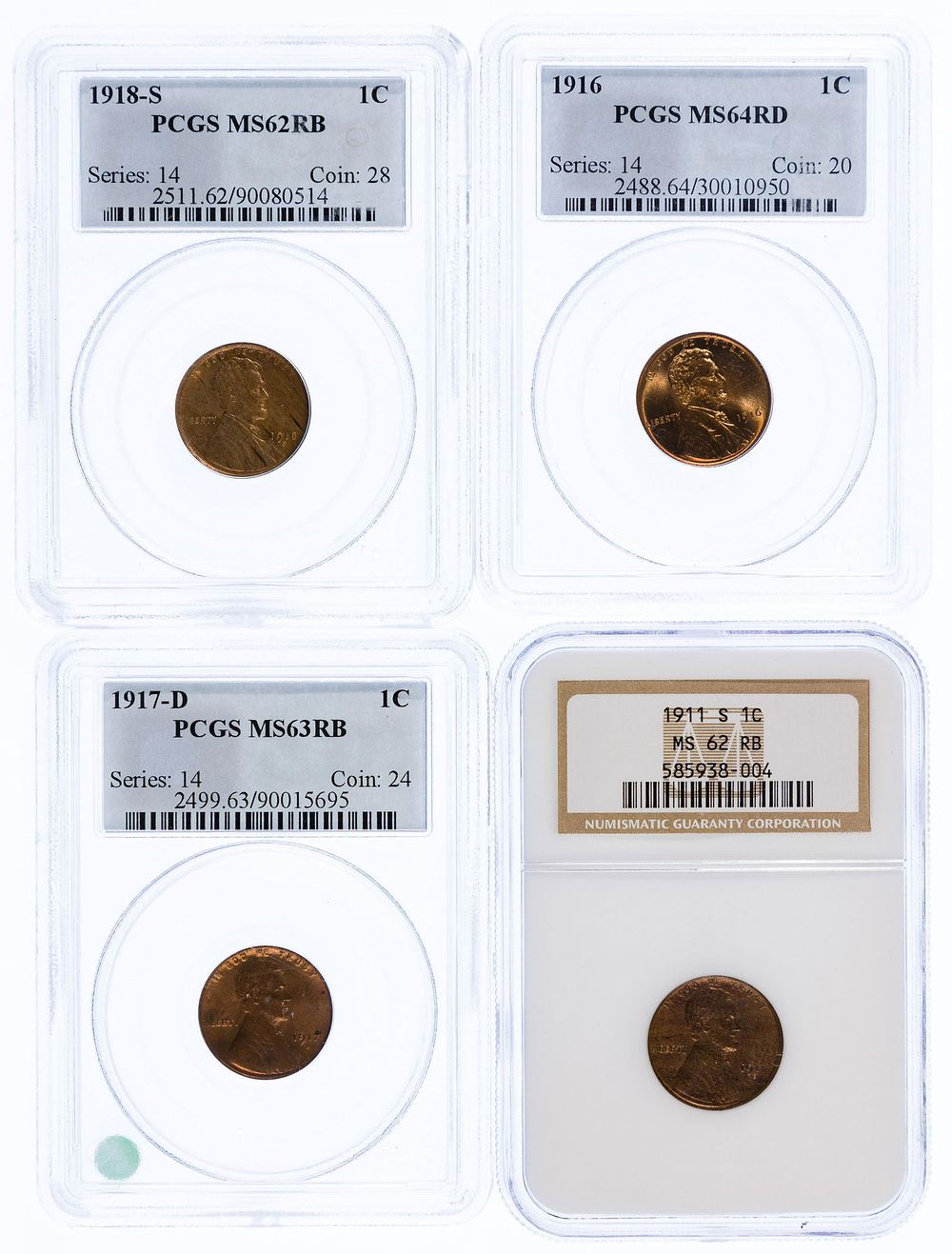 Lot 404: Lincoln 1c Graded Assortment