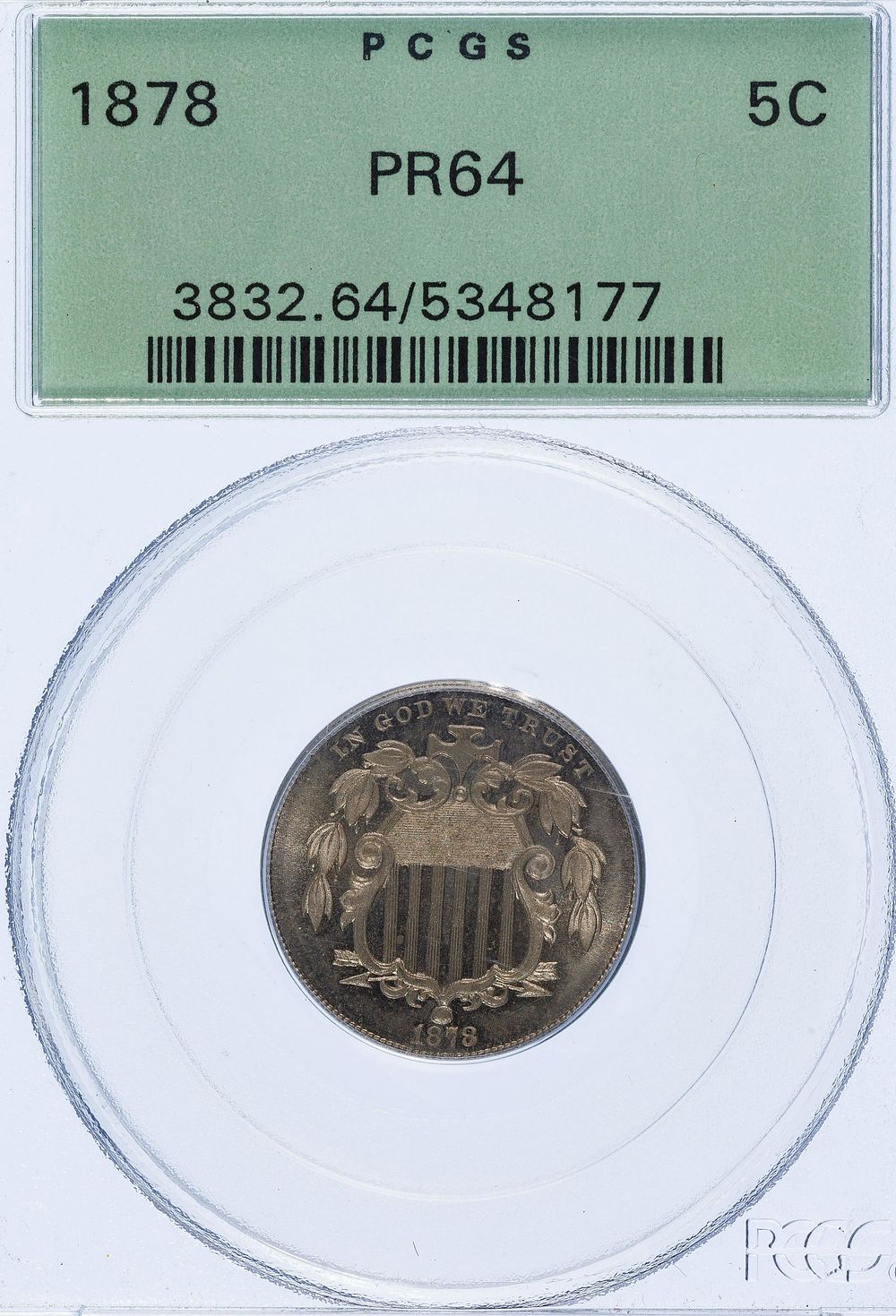 Lot 415: 1878 5c PR-64 PCGS