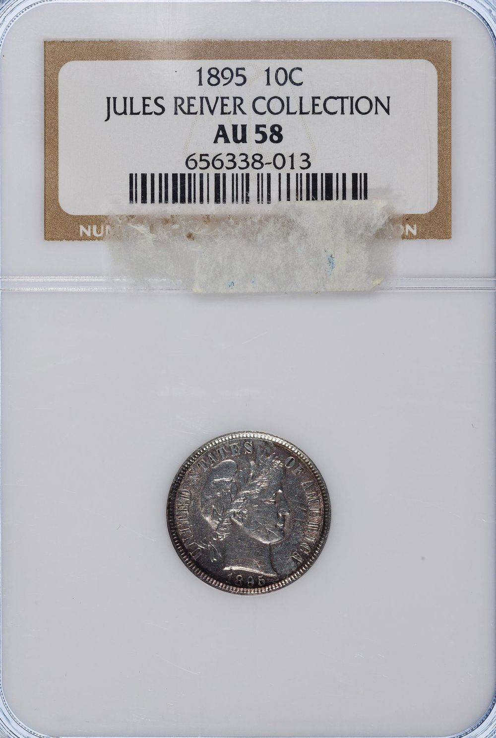 Lot 428: 1895 10c AU-58 NGC