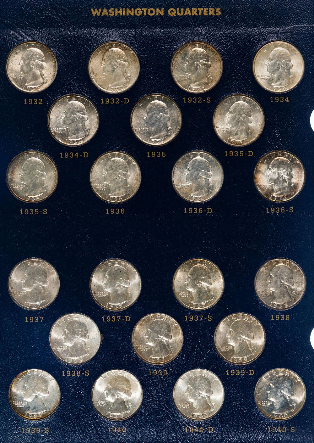 Lot 436: 1932-1990 Washington 25c Complete Set