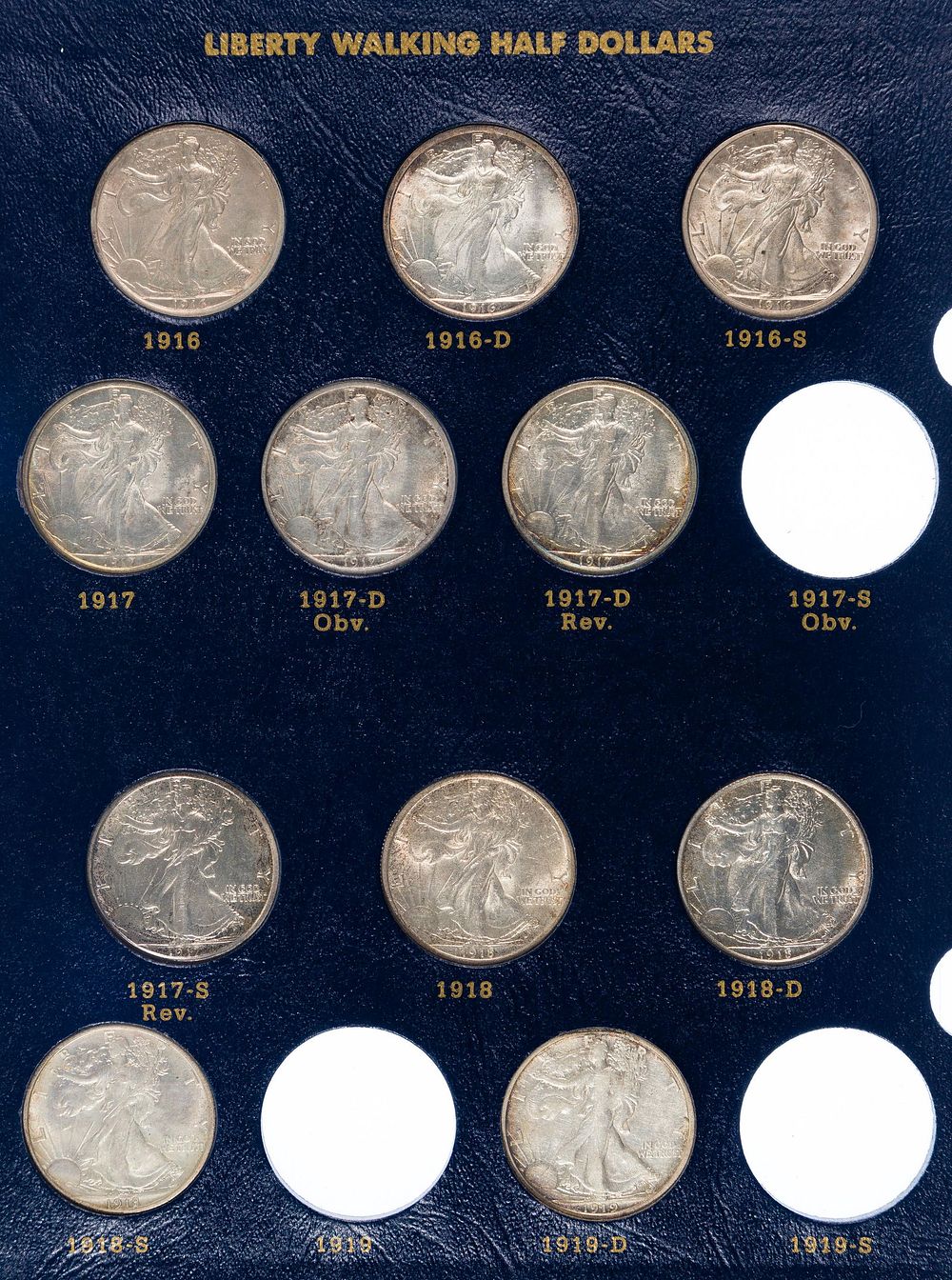 Lot 444: Walking Liberty 50c Near Set