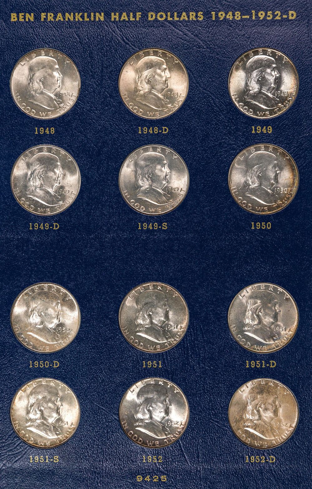 Lot 445: Franklin 50c Complete Set