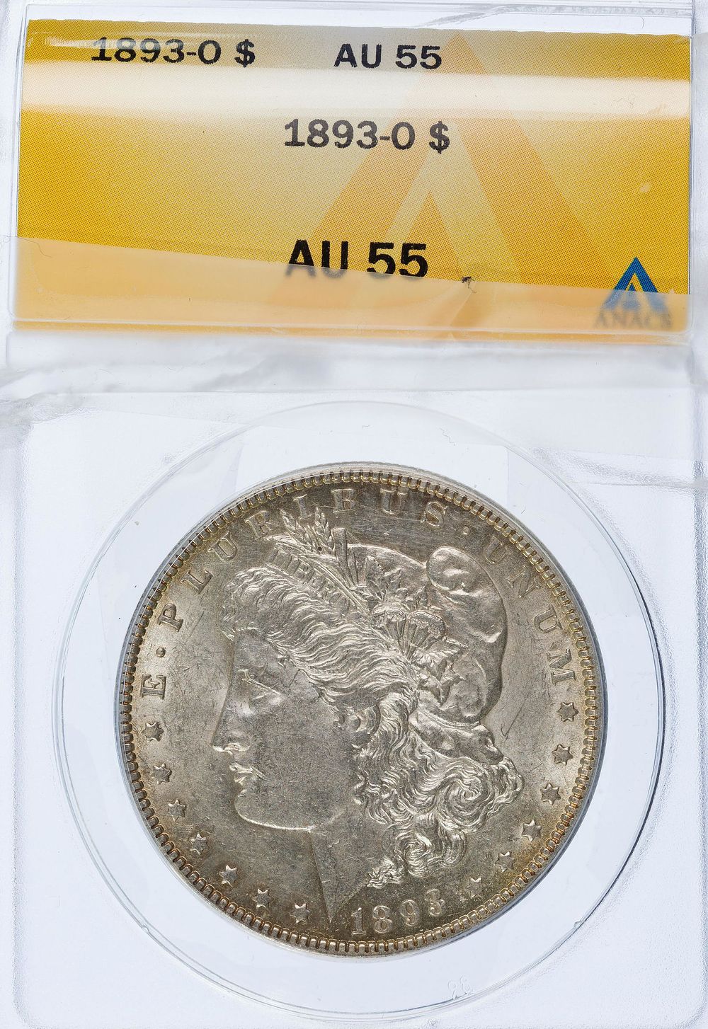Lot 451: 1893-O $1 AU-55 ANACS